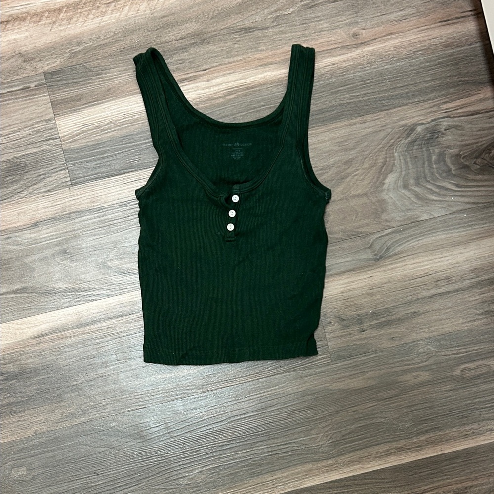 Brandy Melville Dark Green Tank Top with Buttons